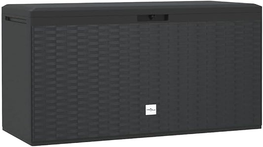 Spacious Outdoor Storage Solution for Gardening Tools and Stylish Anthracite Storage Box for Indoor and Outdoor Use as a Weatherproof Garden Container for Cushions