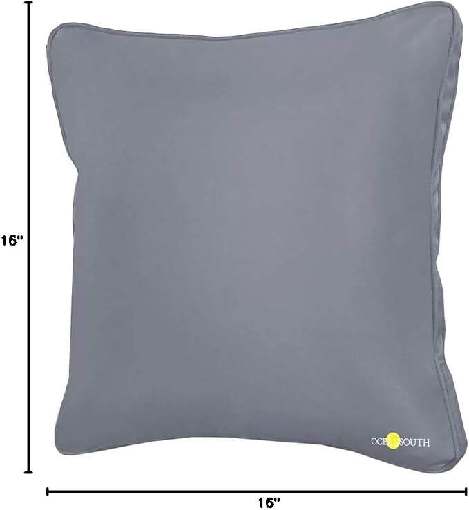 Oceansouth Boat Deck Pillow/Outdoor Waterproof Throw Pillow (Gray, 18" x 18") Cushion Outdoor Furniture Lumbar Back for Chair Patio seat Cover Chairs Home Decor Pillows Waterproof Bed Cases Garden