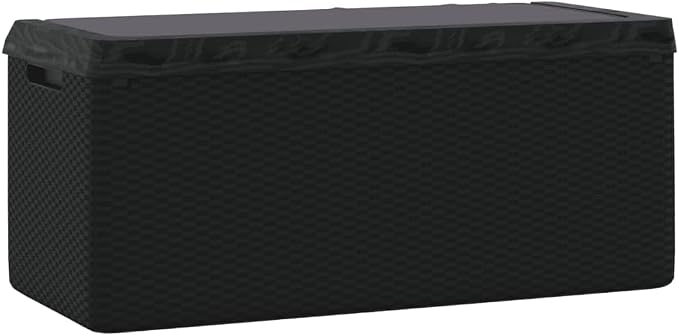 Outdoor Garden Storage Box 92.5 Gallon Deck Box for Patio Furniture Cushions Tools Weather Resistant Rectangular Anthracite