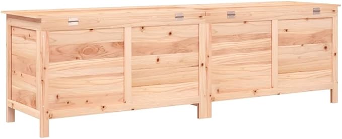 Solid Fir Wood Patio Storage Box 78.1"x19.7"x22.2" Outdoor Deck Box for Garden Cushions Pool Toys Furniture with Slatted Ventilated Base