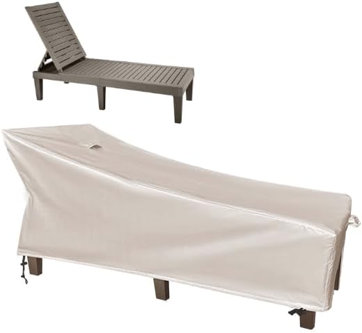SIHAIAN Patio Lounge Chair Cover Waterproof Outdoor Chaise Lounge Covers UV Resistant Special Fixed Design 78Lx32Wx35H Beige 1Pack Patio Furniture Covers
