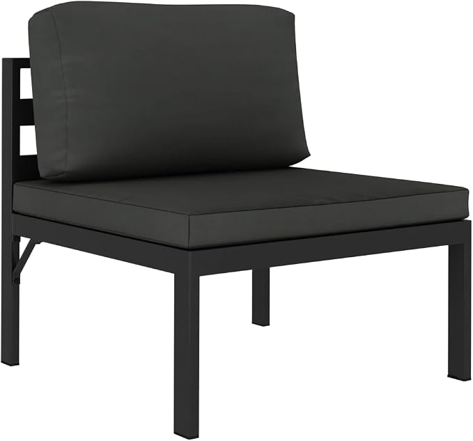 Garden Lounge Set, 3 Piece Anthracite Aluminum Patio Furniture, Modular Outdoor Sectional Sofa with Cushions and Cover for Terrace, Backyard, and Sunroom