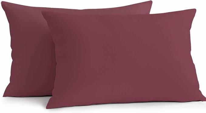 Lumbar Pillow Covers 20x12 Inch Set of 2, Red Solid Color Waterproof Outdoor Pillow Covers, Aesthetics Contemporary Luxury Decorative Cushion Pillowcases for Couch, Sofa, Bed, Garden, Patio