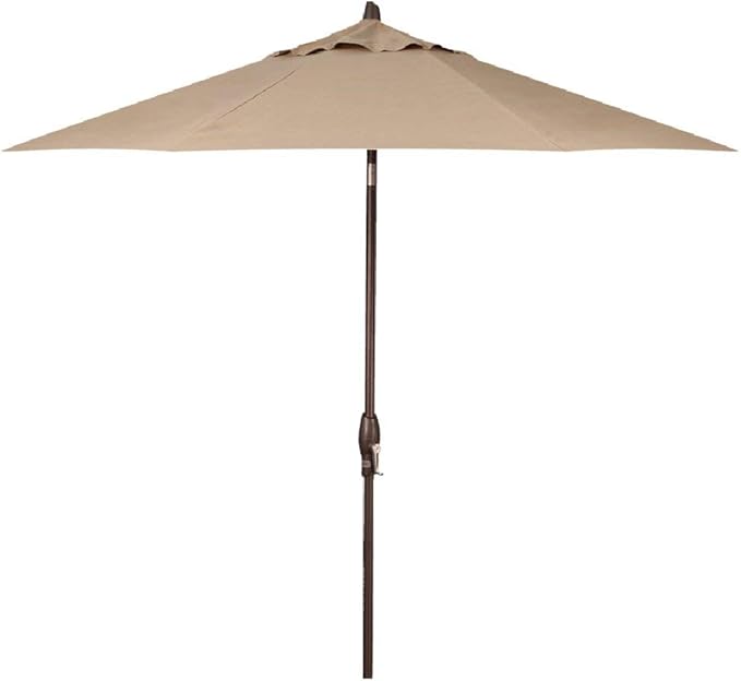 Treasure Garden 9-Foot Patio Umbrella - Outdoor Furniture Market Umbrella – Auto Tilt – Bronze Aluminum Frame (Obravia, Sand)