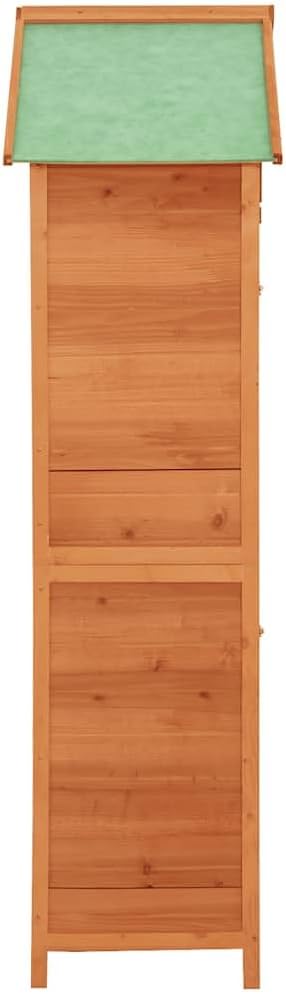 Brown Wood Outdoor Cabinet Storage Box 16.7 in x 25.2 in x 74.8 in Rustic Garden Cabinet for Tools and Equipment