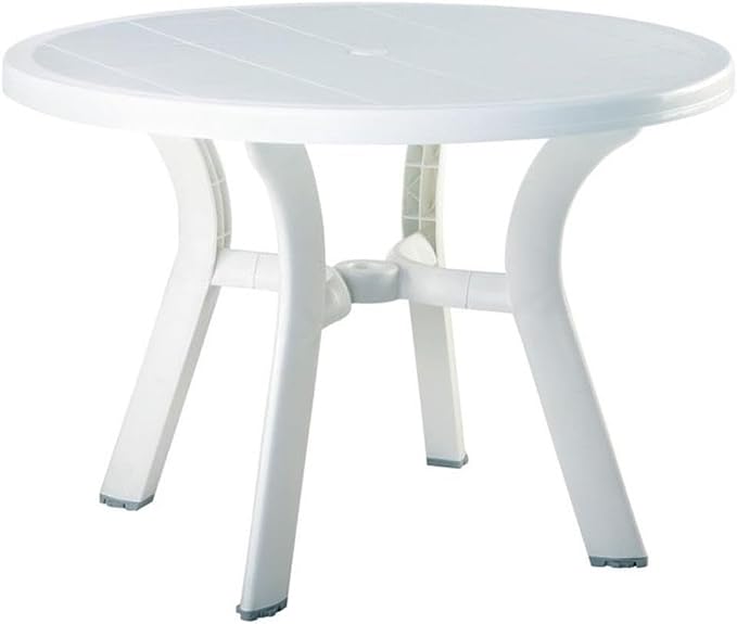 Home Square Patio Dining Sets for 4 People, Modern Outdoor Furniture with Round Patio Dining Table and Chairs, Heavy Duty UV Resistant Resin Frame