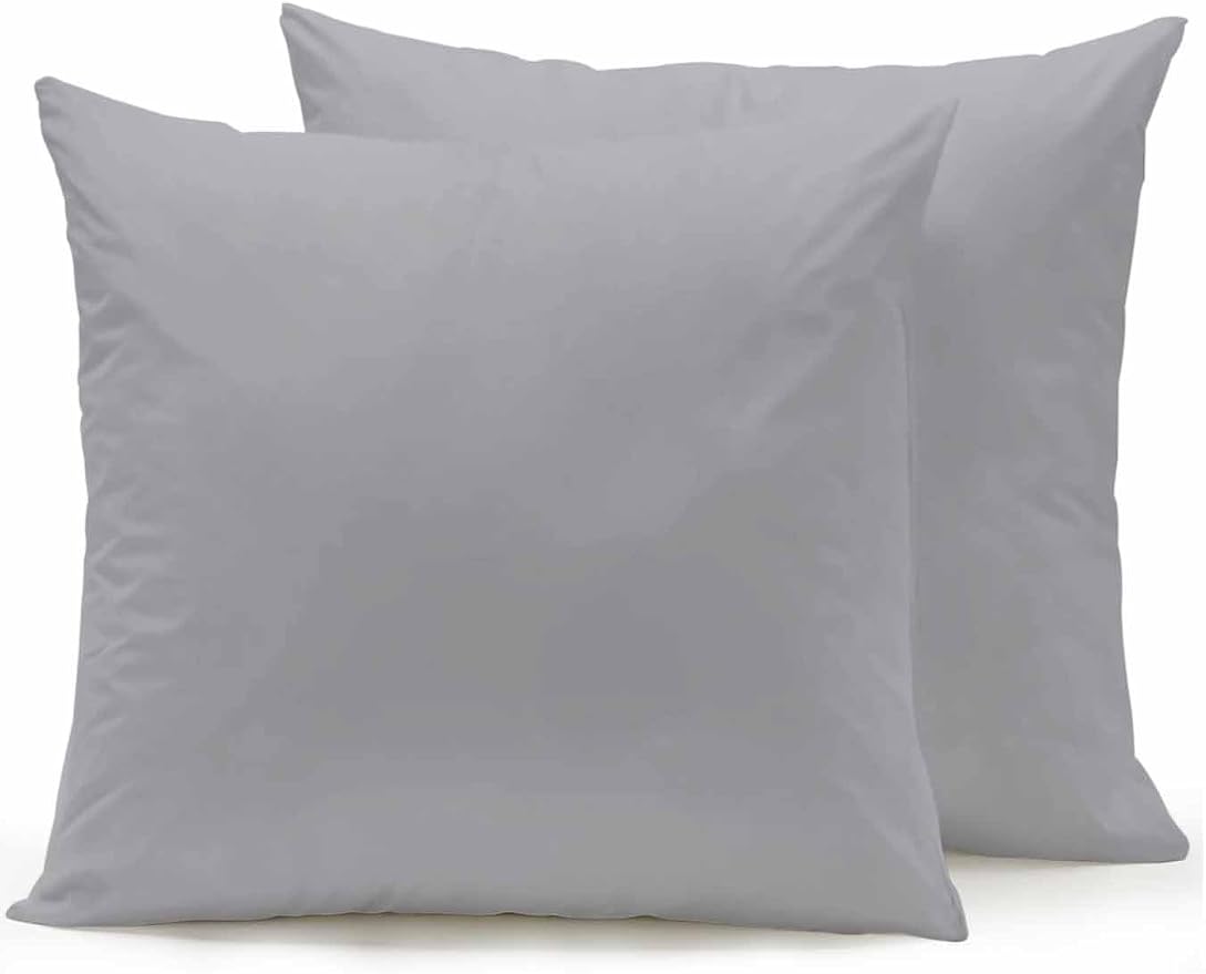 Vandarllin Waterproof Outdoor Pillow Set of 2 Solid Color Decorative Throw Pillows Cover & Insert 18x18 Inch Pillowcase Grey Square Pillows for Couch Sofa Bed Patio Furniture Indoor Outdoor