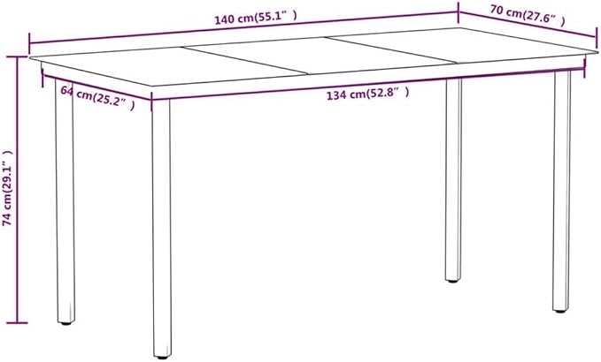 BOWERY HILL Contemporary 5 Piece Dining Set, Powder-Coated Steel Frame, Black Finish, Poly Rattan Accents, 55.1 in Table, UV-Resistant Materials, Lightweight Design, Outdoor Patio Garden Furniture