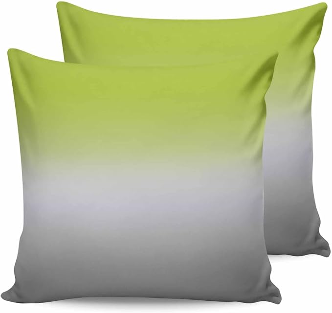 Outdoor Waterproof Throw Pillow Covers Set of 2 Ombre Green Pillowcases 26x26 Inches Green Grey Patio Decorative Pillows Cushion Case Patio Pillows for Couch Bed Chair Garden