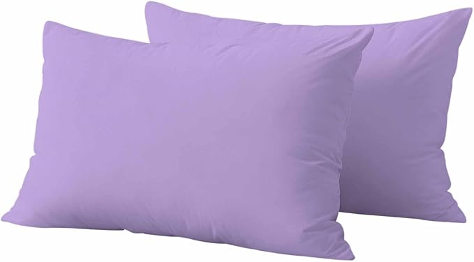 Minimalist Solid Color Outdoor Waterproof Throw Pillow Covers Set of 2, 20"x12", Pure Lavender Purple Simple Decorative Pillow Covers Outside Cushion Case for Patio Porch Garden