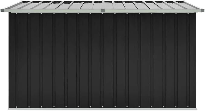 Patio Storage Box Anthracite 67.3"x39"x36.6" Large Outdoor Deck Box for Cushions and Garden Tools, Matte Galvanized Steel Rectangular Storage Chest for Garden and Terrace