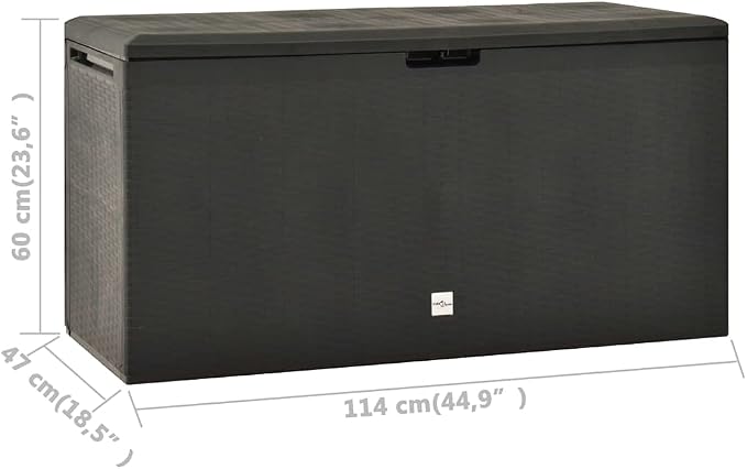 【Fast Shipping】 Deck Box Outdoor Storage Patio Furniture, Outdoor Mats, Garden and Pool Supplies Patio Storage Box Anthracite 44.9"x18.5"x23.6"
