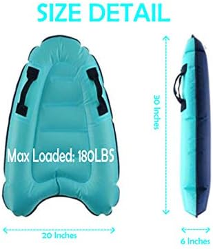 Inflatable Boogy Boards for Beach Travel Toys, 30” Cavas Slip Slide Water Park Body Surfing Board with Handles, Summer Fun Water Pool Game Toys for Kids 4,8,12 Ages