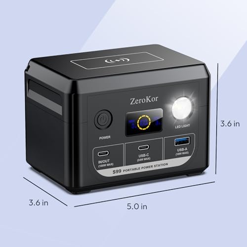 Portable Solar Power Generator with Panels, 300W 110V AC Outlet Power Station with Solar Panel 60W, 100W Power Bank USB C Fast Charging Battery Back for Camping Laptop Smart Devices RV Van Outdoors