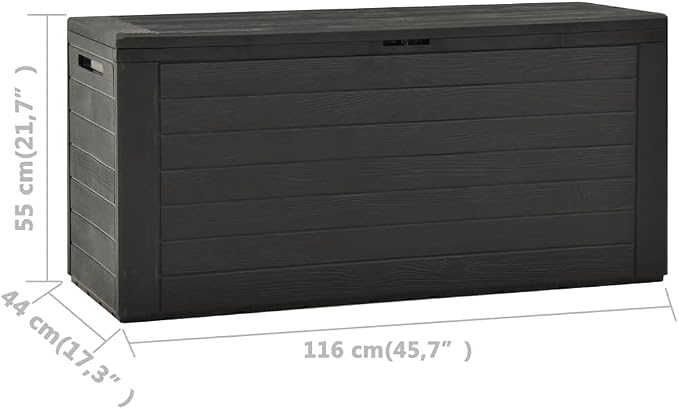 (Fast Shipments) Deck Storage Container, Organization & Outdoor Storage Container for Patio Furniture Pillows, Garden Tools Garden Storage Box Anthracite 45.7"x17.3"x21.7"