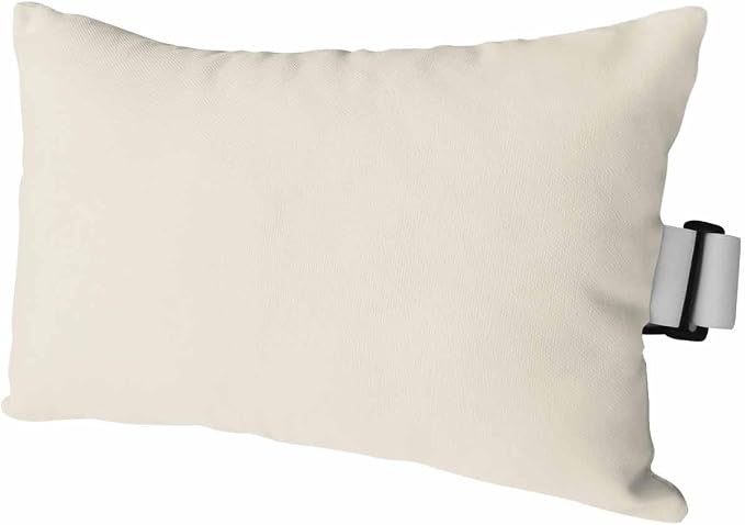 DecorLovee Cream Outdoor Recliner Pillows for Head, Modern Pure Cream Waterproof Chair Pillow with Elastic Stripe, Farmhouse Chaise Lounge Headrest Pillow for Patio/Beach/Pool 1Pack, 11"x16"