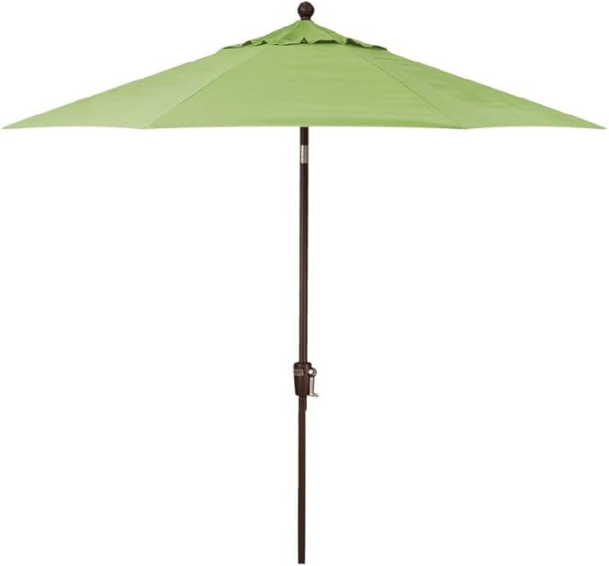 Treasure Garden Octagonal 9 ft Patio Umbrella - Outdoor Furniture Table Umbrella – Push-Button Tilt – Bronze Aluminum Frame (Obravia, Kiwi)