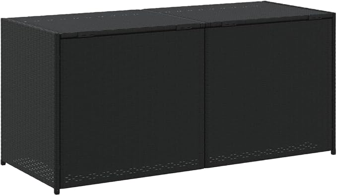 Gecheer Garden Storage Box, Weather-Resistant PE Rattan Outdoor Deck Box with Gas Lift Lid, 19.7 x 47.2 x 22.0 Inches, Powder-Coated Steel Frame, for Patio, Terrace, and Backyard