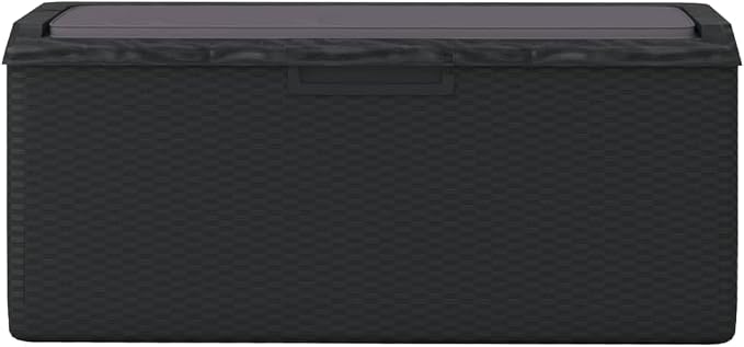 Outdoor Garden Storage Box 92.5 Gallon Deck Box for Patio Furniture Cushions Tools Weather Resistant Rectangular Anthracite