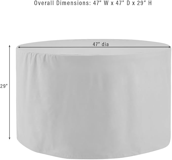 Crosley Furniture Patio Furniture Covers, Waterproof Round Outdoor Dining Table Cover for Deck, Tan