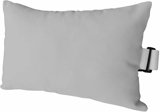 Outdoor Waterproof Lumbar Pillow Gray Waterproof Headrest Pillow Lumbar Pillows with Insert & Adjustable Elastic Strap Simple Style Pillows for Patio Beach Pool Chaise Chair 1 Pack 12x20 inch