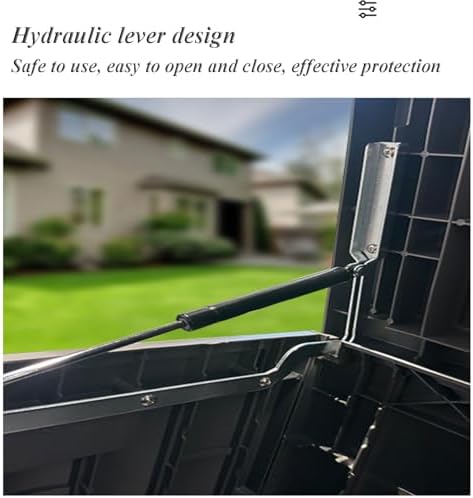 Waterproof Resin Deck Box with Lockable Lid for Indoor and Outdoor Storage - Ideal for Garden Tools and Patio Cushions (76 Gallon)