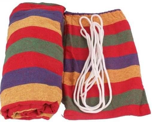 k&klacosta Hammock Outdoor Cotton Hammock Multi Load Capacity Portable Hammock Up to 450lbs with Carry Bag for Patio Garden Camping Red Yellow Stripes