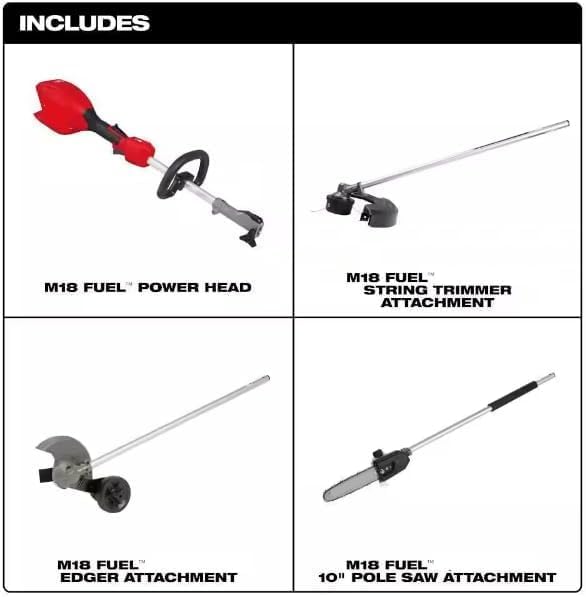 for Milwaukee.. M18 Fuel 18V 16 in. Brushless Cordless Batery Powered String Trimmer Edger & Pole Saw Attachments