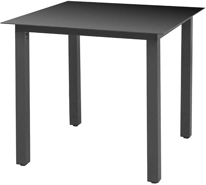 3 pcs Modern Patio Dining Set & Patio Furniture Black Glass Outdoor Dining Set Balcony Furniture for Lawn Backyard Front Porch 31.5 x 31.5 x 29.1 in