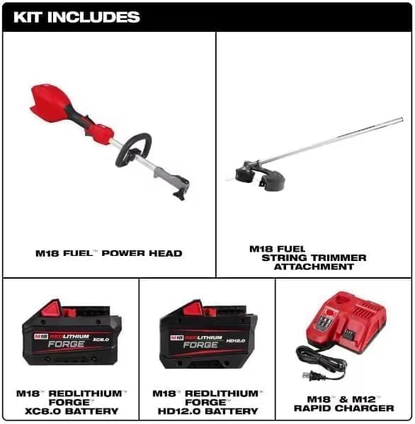 for Milwaukee.. M18 Fuel 18V 16 in. Brushless Cordless Batery Powered String Trimmer 12.0 Ah & 8.0 Ah Bateries, Charger