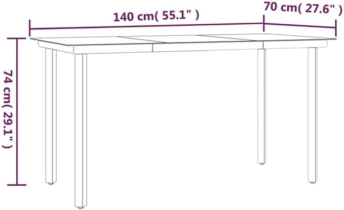 BOWERY HILL 5-Piece Garden Dining Set, PE Rattan and Powder-Coated Steel, Black and Gray Finish, Rectangular Table with 4 Cushioned Chairs, Weather-Resistant Outdoor Patio Furniture