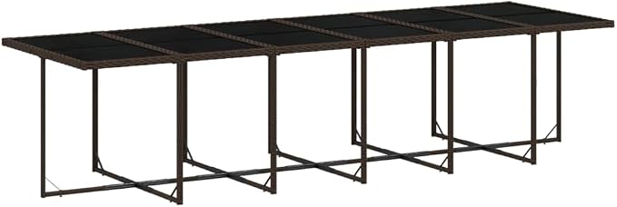 13 pcs Set Patio Dining Set & Garden Dining Set Brown PE Rattan Balcony Furniture Outdoor Dining Set for Backyard Front Porch Lawn 129.9 x 41.7 x 28.7 in