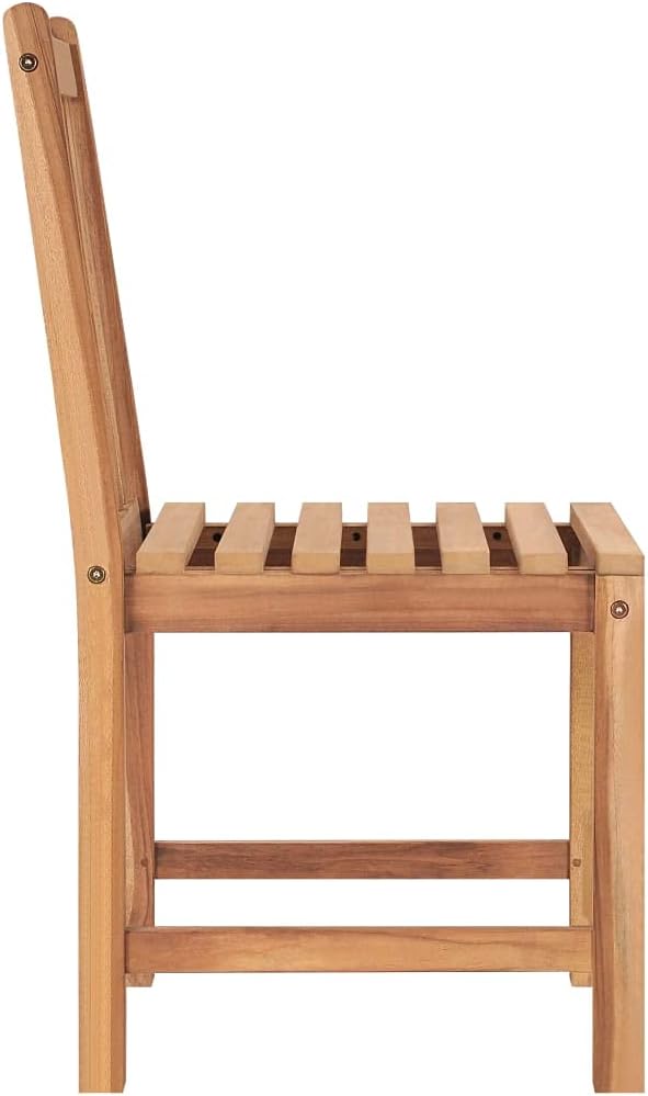 5 Piece Teak Wood Garden Dining Set with 31.5 x 31.5 Inch Table, Solid Wood Patio Furniture for Indoor or Outdoor Use