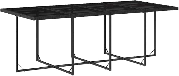 Modern Garden Dining Set & Outdoor Patio Furniture Set Black PE Rattan Outdoor sectional Furniture Patio Conversation Set for Patio Balcony Backyard 86.6 x 41.7 x 28.7 in