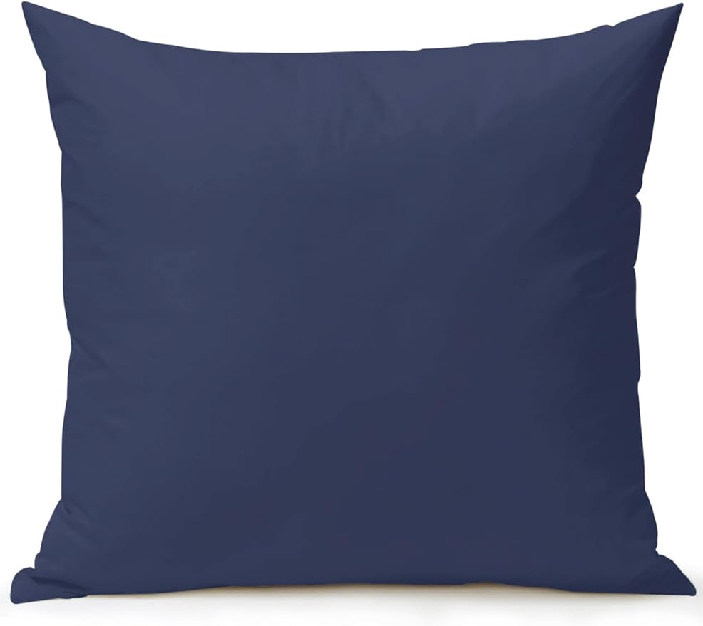 Vandarllin Waterproof Outdoor Pillow 1 Pack Solid Blue Color Decorative Throw Pillows Cover & Insert 18x18 Inch Pillowcase Dark Blue Square Pillows for Couch Sofa Bed Patio Furniture Indoor Outdoor