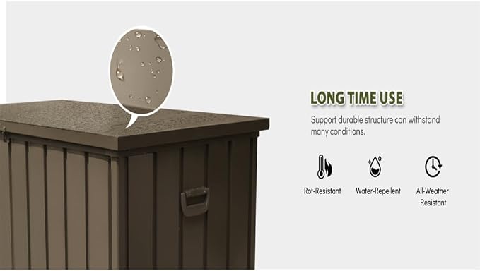 Saiveina 160 Gallon Outdoor Storage Deck Box Waterproof, Large Patio Storage Bin for Outside Cushions, Throw Pillows, Garden Tools, Lockable (Dark Brown)
