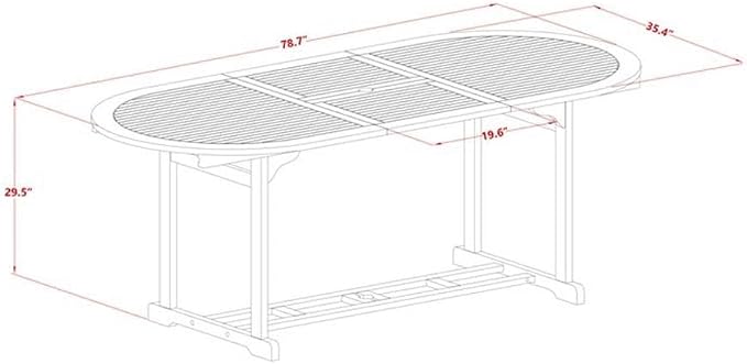 East West Furniture BSDK9CWNA 9 Piece Patio Garden Table Set Includes an Oval Outdoor Acacia Wood Dining Table and 8 Folding Side Chairs, 36x79 Inch, Natural Oil
