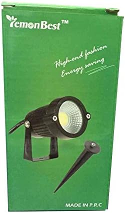 LemonBest® High Power Outdoor Decorative Lamp Lighting 5W COB LED Landscape Garden Wall Yard Path Light Warm Cool White DC 12V w/Spiked Stand, Pack of 2 (Warm White)