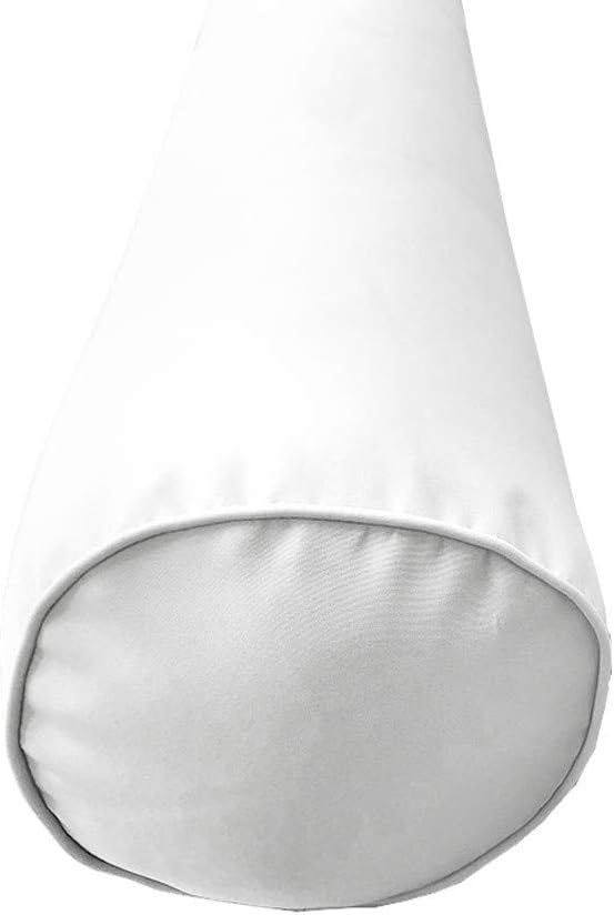 Prolinemax |Cover ONLY| Piped Trim Small Size 23x6 Outdoor Bolster Pillow Water Repellent Decorative Bolster Pillow for Porch Swing Couch Sofa Cushion Patio Furniture AD106