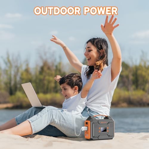 Portable Power Station 300W with Solar Panel 60W Foldable, 110V AC Outlet Camping Solar Power Bank Generator with Panels, 100W USB C Power Bank Fast Charging for Laptop Smart Devices RV Van Outdoor