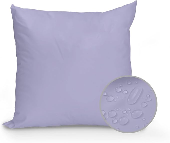 Outdoor Waterproof Throw Pillows Light Purple Solid Color Patio Pillows,Decorative Pillow Covers with Insert,Pillow Cushion Case for Garden Couch Sofa Minimalist Style