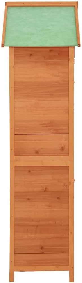 storage box,patio furniture,deck boxes outdoor waterproof,Patio Storage Cabinet Brown 16.7"x25.2"x74.8"Designed for Courtyard Travel