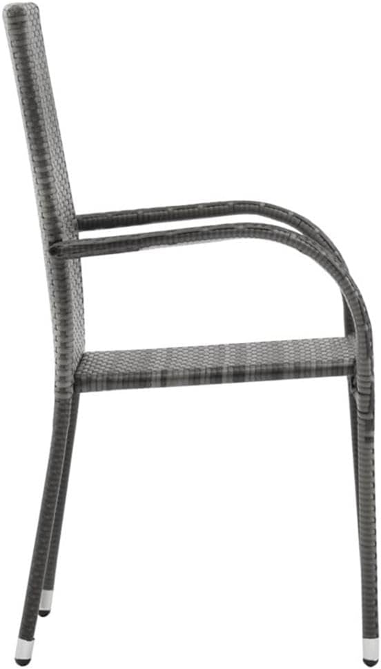 Afuera Living 7-Piece Outdoor Garden Dining Set, Gray and Black PE Rattan, Powder-Coated Steel, Rectangular Table with 6 Chairs, Weather-Resistant, Modern Patio Furniture for Terrace or Balcony