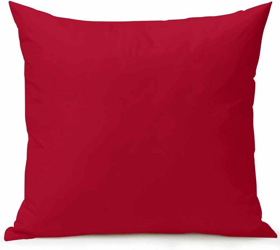 Vandarllin Waterproof Outdoor Pillow 1 Pack Red Decorative Throw Pillows Cover & Insert 18x18 Inch Pillowcase Solid Color Square Pillows for Couch Sofa Bed Patio Furniture Indoor Outdoor