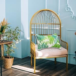 JMGBird Outdoor Pillows Set of 2 with Inserts - 12x20 Waterproof Throw Pillows for Patio Furniture, White Green Palm Leaf Decorative Cushions (Pack of 2)
