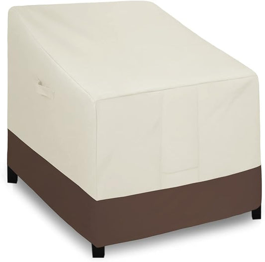 Easy-Going Outdoor Chair Cover Waterproof, Heavy Duty Patio Chair Cover, Windproof Outdoor Furniture Cover with Air Vent (1 Pack-33.5Wx40Dx36H inch, Beige/Brown)