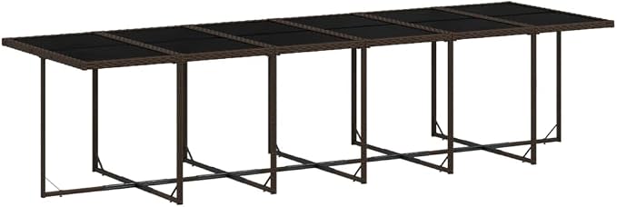 17 Piece Patio Dining Set with Cushions, Brown Poly Rattan Garden Table and 16 Chairs, Space-Saving Cube Outdoor Furniture