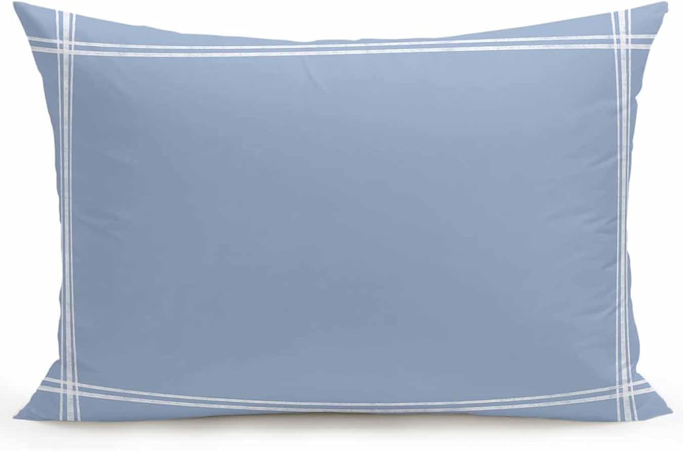 Vandarllin Waterproof Outdoor Pillow 1 Pack Solid Color Decorative Throw Pillows Cover & Insert 20x12 Inch Lumbar Pillowcase Light Blue Pillows for Couch Sofa Bed Patio Furniture Indoor Outdoor