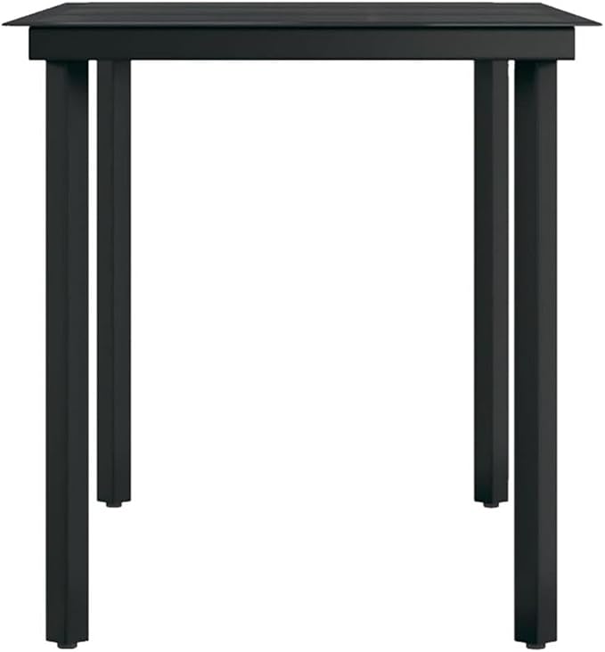 Afuera Living 7-Piece Garden Dining Set, Gray and Black Finish, PE Rattan and Powder-Coated Steel, 55.1 in Rectangular Table, Weather-Resistant, Modern Patio or Terrace Furniture, Seats 6