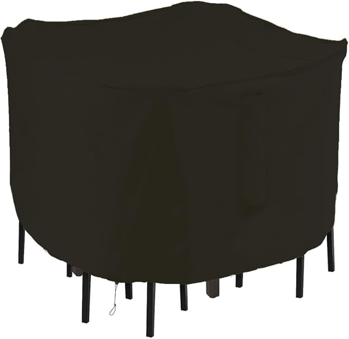Outdoor Bar Height Dining Set Cover for 5-Piece Tall Square Bistro Table & Chair Set - Waterproof, Heavy Duty, 84-Inch Square Patio Bar Height